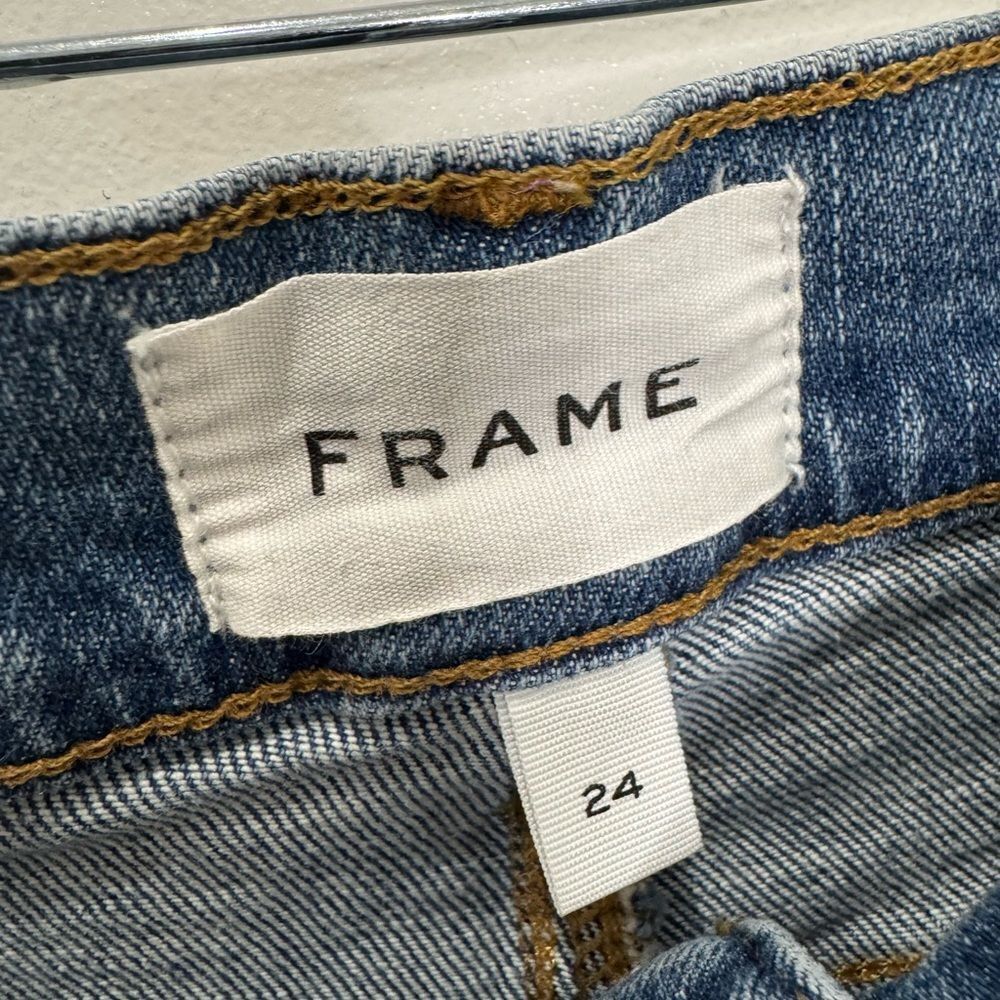FRAME LE Slim Palazzo Wide Leg jeans in “Bixby” dark wash - Picture 7 of 9